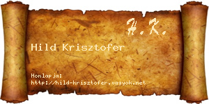 Hild Krisztofer névjegykártya